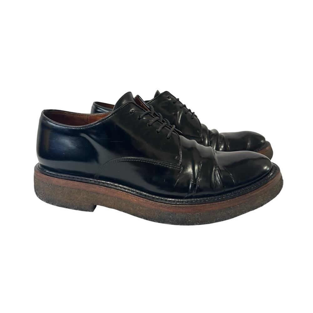 Dries Van Noten Black Patent Leather Oxford Shoes EU 37.5 90s style Platform